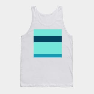 A prime arrangement of Ice, Tiffany Blue, Water Blue and Midnight Green (Eagle Green) stripes. Tank Top